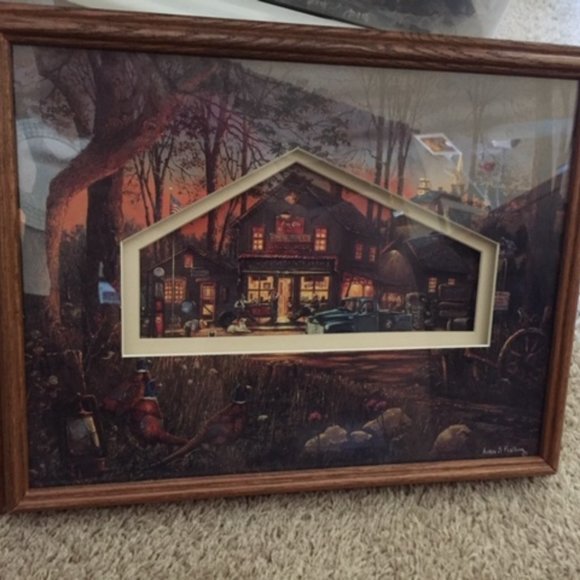 Aaron B Faulkner Americana Print - Framed & Numbered- Six O'clock News - Picture 1 of 10